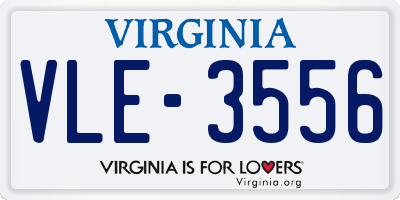 VA license plate VLE3556