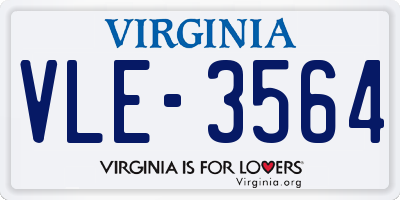 VA license plate VLE3564