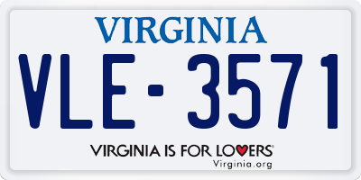 VA license plate VLE3571