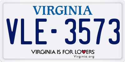 VA license plate VLE3573