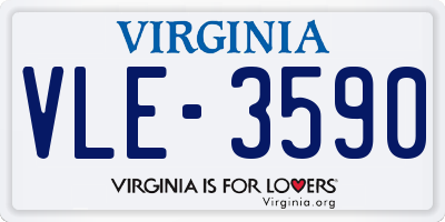 VA license plate VLE3590