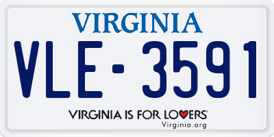 VA license plate VLE3591