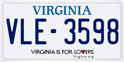 VA license plate VLE3598