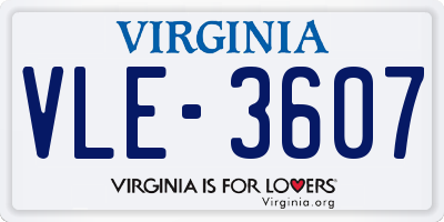 VA license plate VLE3607
