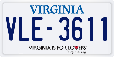 VA license plate VLE3611