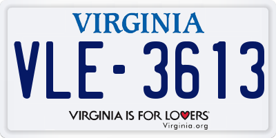 VA license plate VLE3613