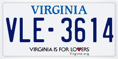 VA license plate VLE3614