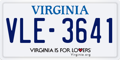 VA license plate VLE3641