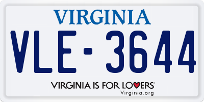 VA license plate VLE3644