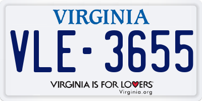 VA license plate VLE3655
