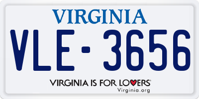 VA license plate VLE3656