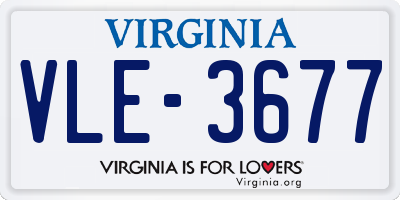 VA license plate VLE3677