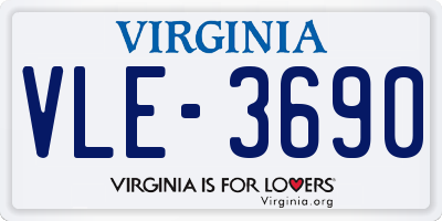 VA license plate VLE3690