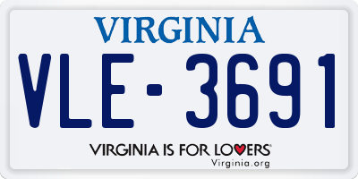 VA license plate VLE3691
