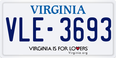 VA license plate VLE3693