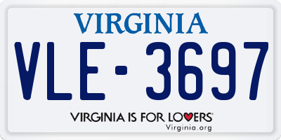 VA license plate VLE3697