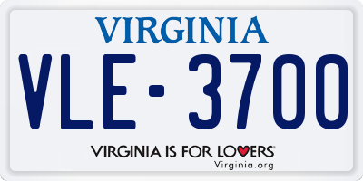 VA license plate VLE3700