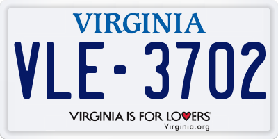 VA license plate VLE3702