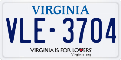 VA license plate VLE3704