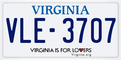 VA license plate VLE3707