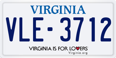 VA license plate VLE3712
