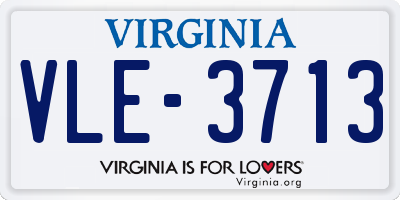 VA license plate VLE3713