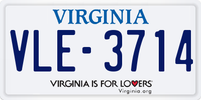 VA license plate VLE3714