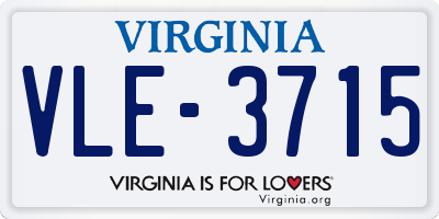 VA license plate VLE3715