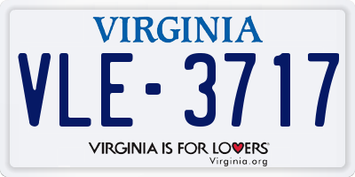 VA license plate VLE3717
