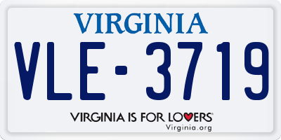 VA license plate VLE3719