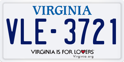 VA license plate VLE3721
