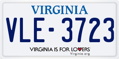 VA license plate VLE3723