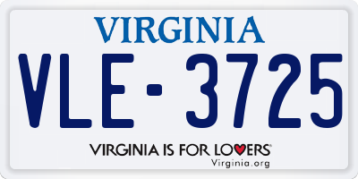 VA license plate VLE3725