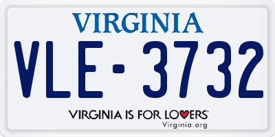 VA license plate VLE3732
