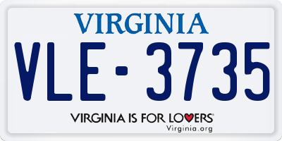 VA license plate VLE3735