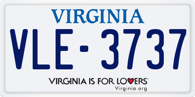 VA license plate VLE3737