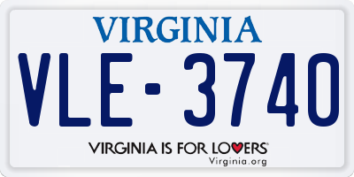 VA license plate VLE3740