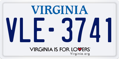 VA license plate VLE3741