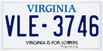 VA license plate VLE3746