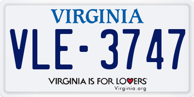 VA license plate VLE3747