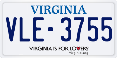 VA license plate VLE3755