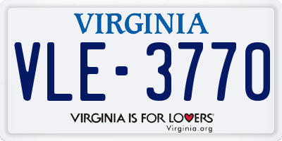 VA license plate VLE3770