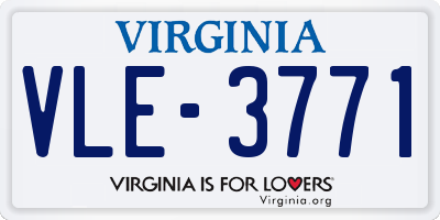 VA license plate VLE3771