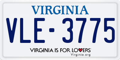 VA license plate VLE3775