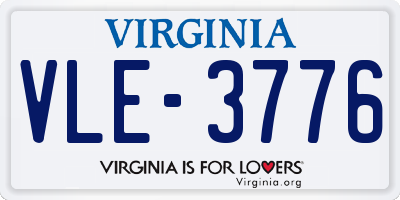 VA license plate VLE3776