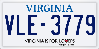 VA license plate VLE3779