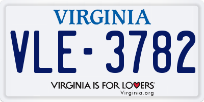 VA license plate VLE3782