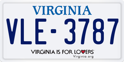 VA license plate VLE3787