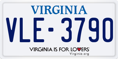 VA license plate VLE3790