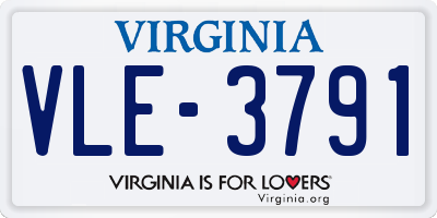 VA license plate VLE3791